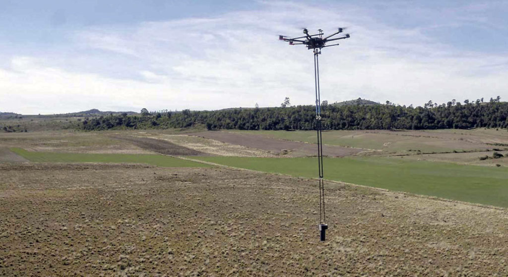 Sistema aeromagnético con drones para exploración