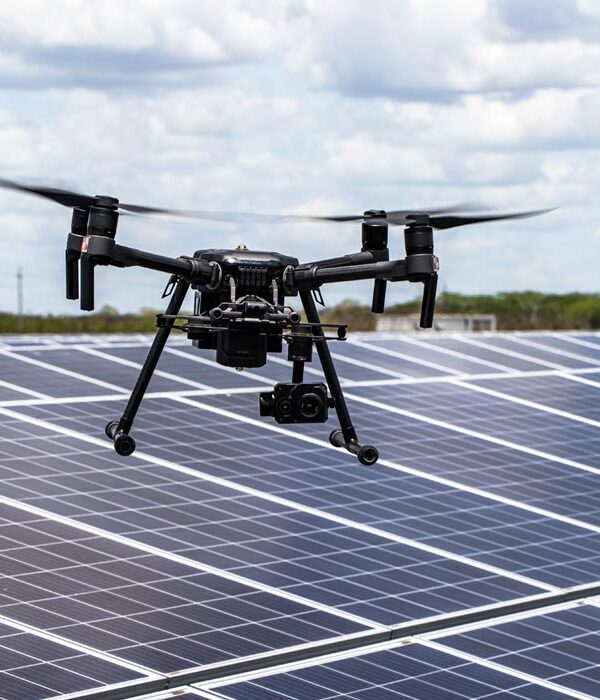 Aerial thermographic inspection of solar park